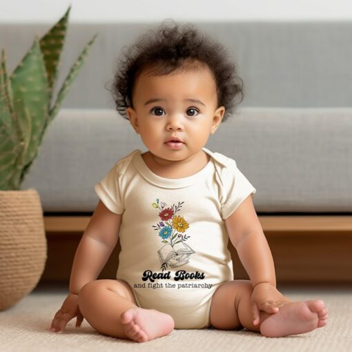 Empower the Future Read Books, Fight the Patriarchy Onesie? for Tiny Feminists - Image 2