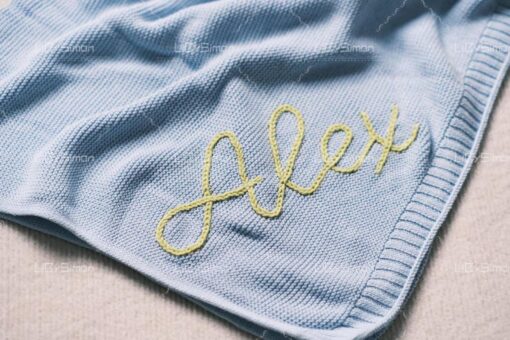 Personalized Knit Baby Blanket Embroidered with Love, Wrapped in Warmth - Image 4