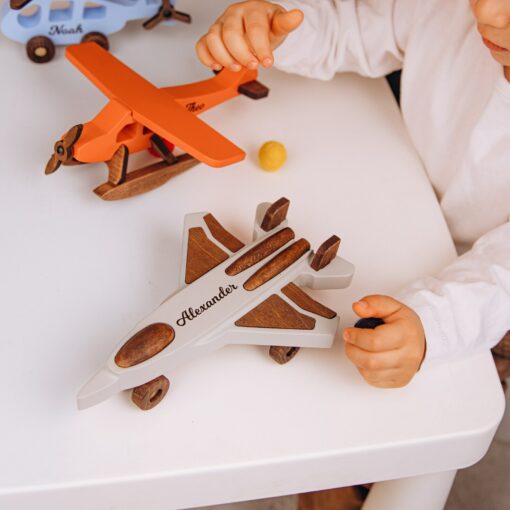 Personalized Wooden Planes for Baby Boys Unique Birthday, Christmas, and Montessori Gifts for 1-3 Year Olds - Image 2
