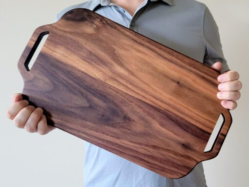 Black Walnut Charcuterie Board Double Cut Out Handle Paddle Board for Sophisticated Entertaining - Image 2