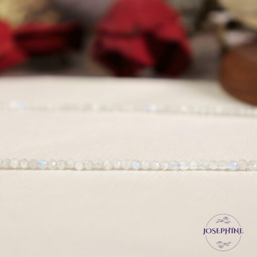 White Moonstone Beaded Choker Minimalist, Dainty, and Healing - Image 2