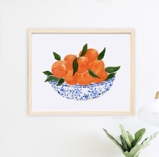 Citrus Symphony in Delft A Refreshing Print for Your Kitchen Canvas - Image 4