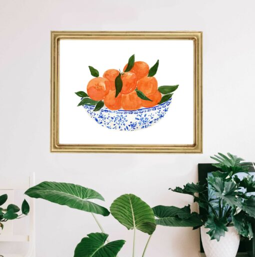 Citrus Symphony in Delft A Refreshing Print for Your Kitchen Canvas - Image 3