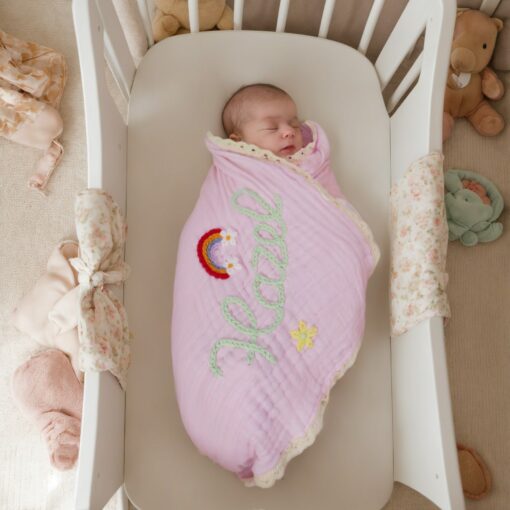 Personalized Baby Blanket Embroidered Name, Soft Lace, Perfect Gift for Newborns and Baby Showers - Image 2