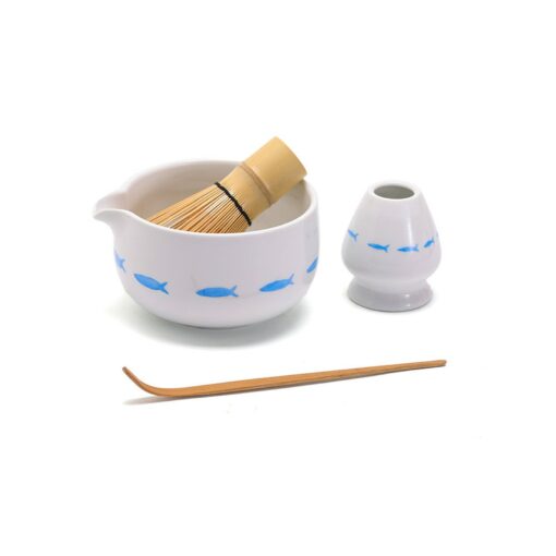 Exquisite Hand-Painted Fish Ceramic Matcha Bowl with Spout Elevate Your Tea Ceremony - Image 6