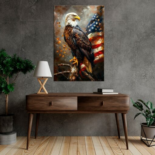 Patriotic Bald Eagle Canvas Print American Pride for Your Home or Office - Image 3