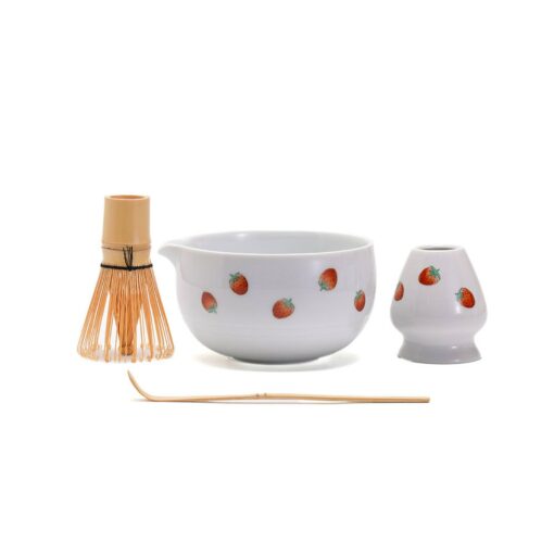 Exquisite Hand-Painted Strawberry Chawan Bowl Elevate Your Matcha Ritual with Premium Accessories - Image 4