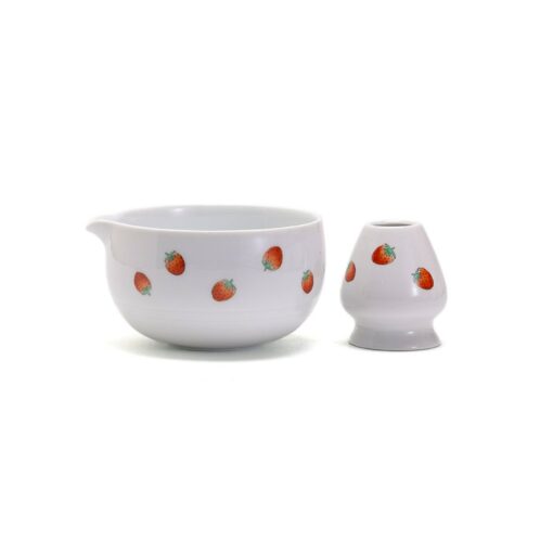 Exquisite Hand-Painted Strawberry Chawan Bowl Elevate Your Matcha Ritual with Premium Accessories - Image 2