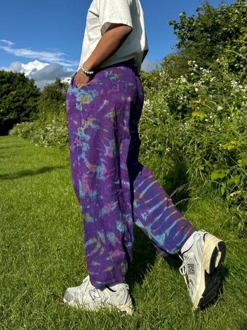 Groovy Tie-Dye Chilled Pants Unisex Hippie Harem Dungarees for Yoga, Festivals, and Boho Vibes - Image 2