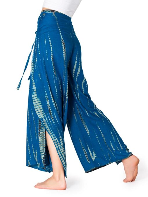 PANASIAM Culottes Sunshine Pants Flowy Tie-Dye Wrap Pants for Boho Style - Image 4