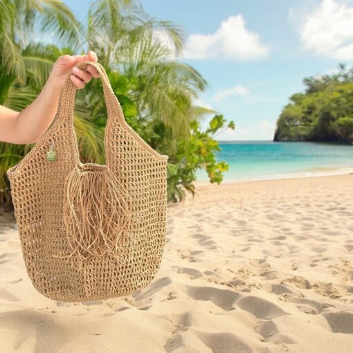 Raffia Crochet Tote The Perfect Summer Accessory for Beach, Shopping, and More - Image 2