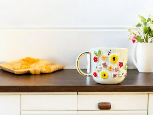Exquisite Ceramic Mug with Custom Wood Slice Gift Box A Timeless Treasure for Coffee and Tea Aficionados - Image 3