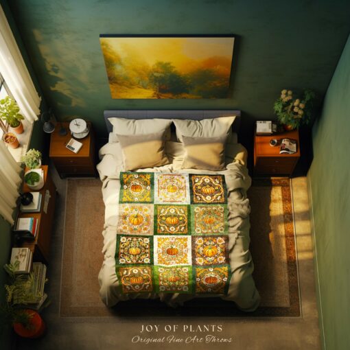 Cozy Autumn Vibes Retro Pumpkin Blanket for Whimsical Fall Decor - Image 6
