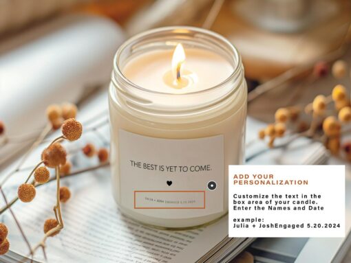 Celebrate Love's Journey The Best Is Yet to Come Engagement Candle for the Happy Couple - Image 4