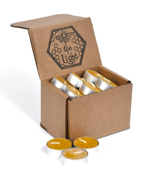 100% Pure Beeswax Tea Light Candles Natural, Handmade, Unscented with Honey Scent (4-Hour Burn Time) - Image 2