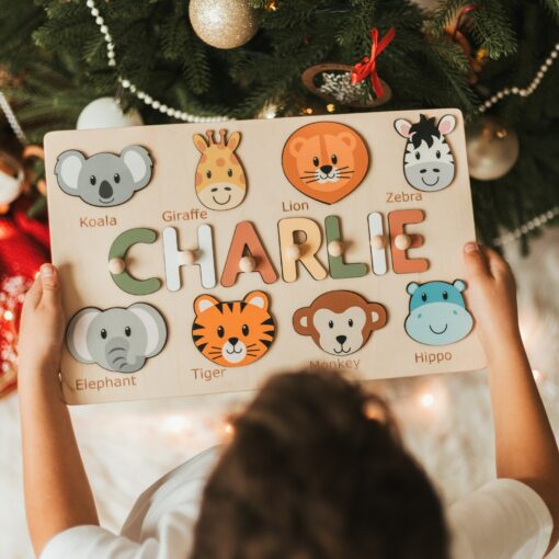 Personalized Animal Name Puzzle Educational Montessori Toy for Ocean Nursery Decor and Toddler Development - Image 4