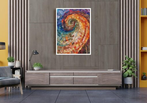 Unleash the Enigma Wood Spiral Abstract Art Poster - A Modern Masterpiece for Discerning Decorators - Image 2