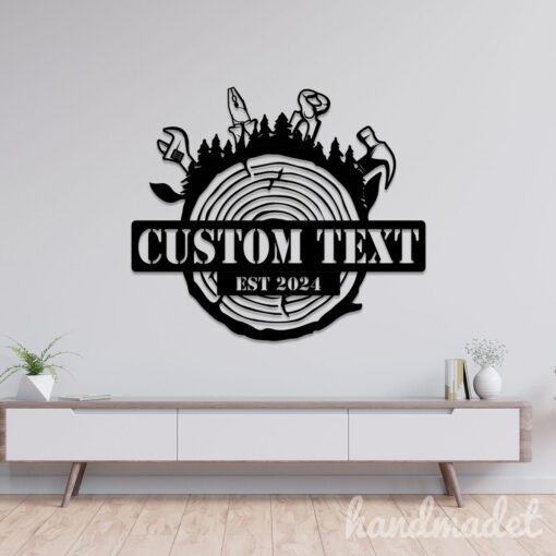 Personalized Lumberjack Metal Wall Sign Illuminate Your Workshop with Rustic Charm - Image 2