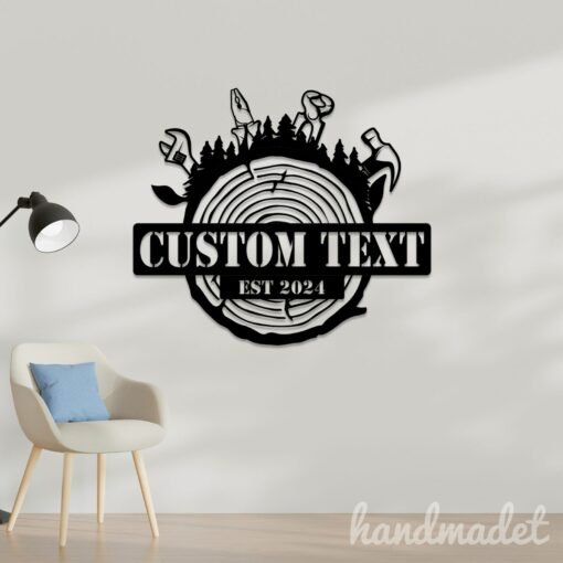 Personalized Lumberjack Metal Wall Sign Illuminate Your Workshop with Rustic Charm - Image 3