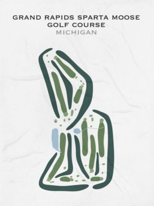 Grand Rapids Sparta Moose Golf Course, MI | Golf Course Map Art Print A Unique Golfer Gift and Home Decor - Image 3