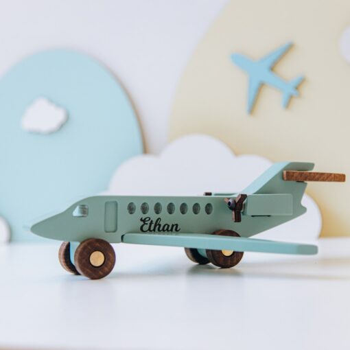 Personalized Wooden Plane A Timeless Keepsake for Little Adventurers - Image 2