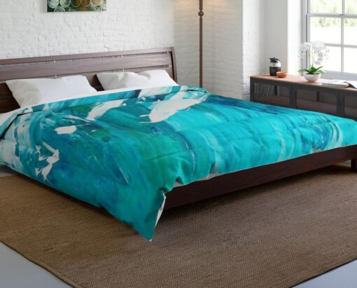 Coastal Boho Comforter Ocean Wave Art for a Serene Bedroom or Beach Home - Image 2