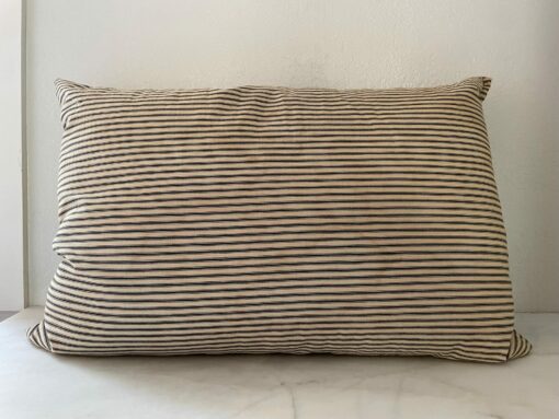 Vintage Blue Ticking Pillow Timeless Charm for Your Home - Image 5