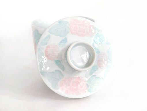 Exquisite Kutani Tea Cup 7.4oz Porcelain Masterpiece with Lid, Adorned with Roses and Leaf Motif - Image 4