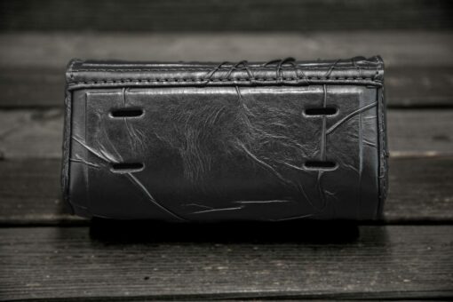 Skull-Emblazoned Leather Motorcycle Accessory Collection Fork Bag, Tool Bag, Front Bag, and Bar Bag - Image 6