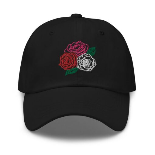 Three Roses Embroidered Dad Hat Bloom in Style with Our Adjustable Floral Cap - Image 2