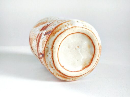 Exquisite 5.4oz Japanese Shino Ware Tea Cup Handcrafted Ceramic Masterpiece with Vibrant Orange and Red Accents - Image 6