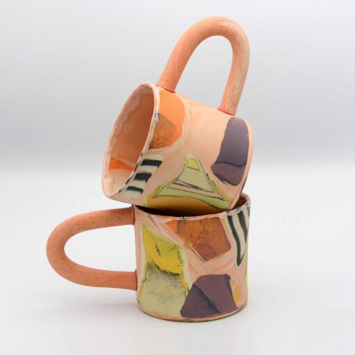 Mesmerizing Marbled Nerikomi Mug A Kaleidoscope of Colors in Ceramic - Image 6