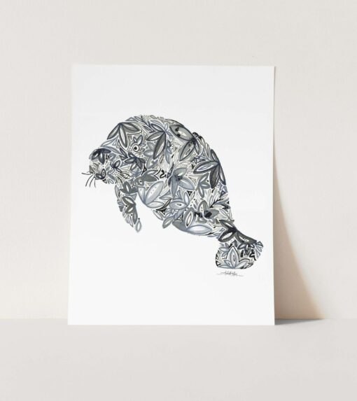 Manatee Watercolor Print Coastal Charm for Your Home and Heart - Image 2