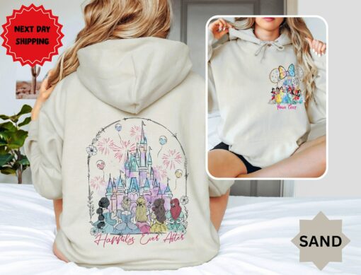 Enchanting Princess Happily Ever After Sweatshirt A Watercolor Masterpiece for Disney Lovers - Image 2