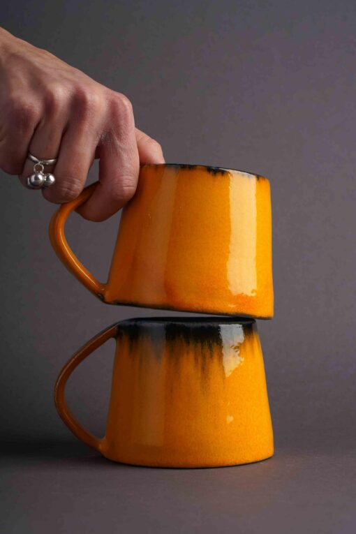 Vivid Hues Ceramic Mug and Saucer Set Elevate Your Morning Ritual with Radiant Colors - Image 6