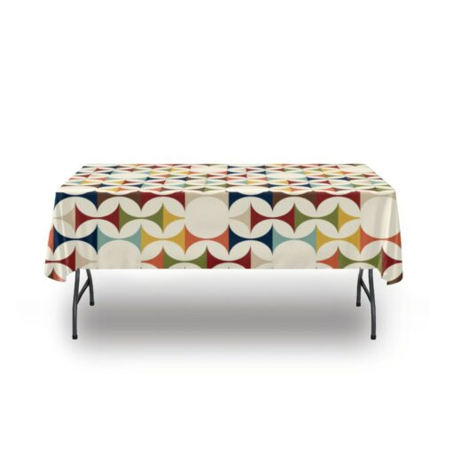 Mid-Century Modern Tablecloth Retro Geometric Table Linens for a Nostalgic Touch - Image 4