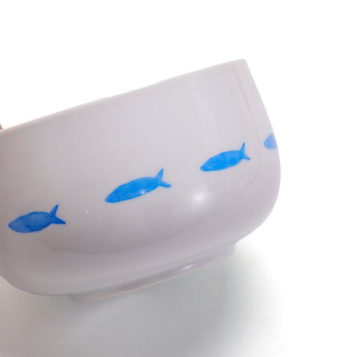 Exquisite Hand-Painted Fish Ceramic Matcha Bowl with Spout Elevate Your Tea Ceremony - Image 3
