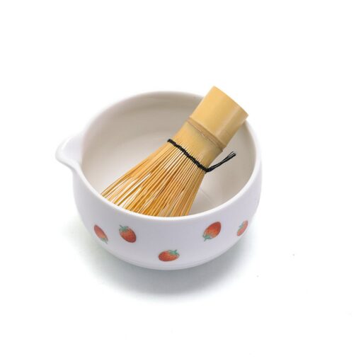 Exquisite Hand-Painted Strawberry Chawan Bowl Elevate Your Matcha Ritual with Premium Accessories - Image 5