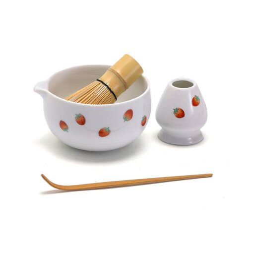 Exquisite Hand-Painted Strawberry Chawan Bowl Elevate Your Matcha Ritual with Premium Accessories - Image 6