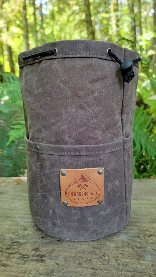 Cedar Bag with Pockets and Leather Label for Outdoor Gear, Camping, and Bushcraft - Image 4