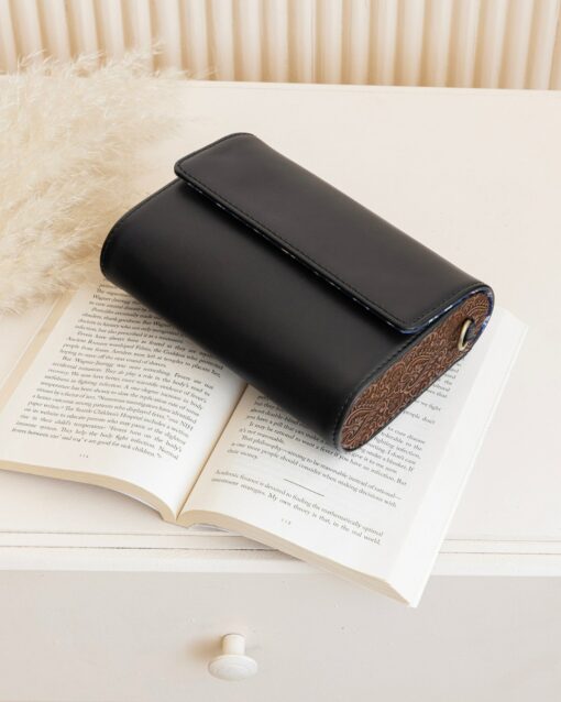 Exquisite Handcrafted Black Leather Sling Bag A Timeless Gift for Her - Image 6