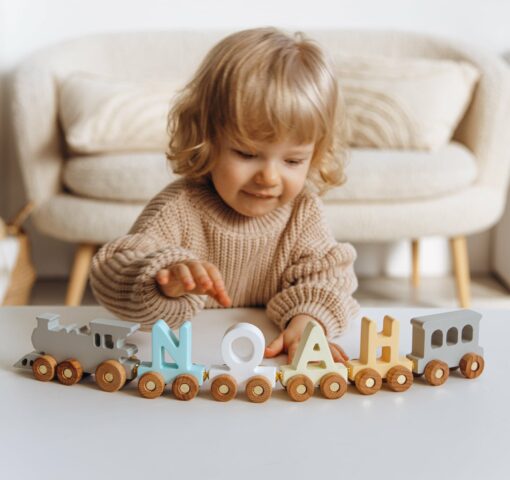 Personalized Wooden Train Toy for Toddlers A Unique Gift for Birthdays, Christmas, and Baby Showers - Image 4