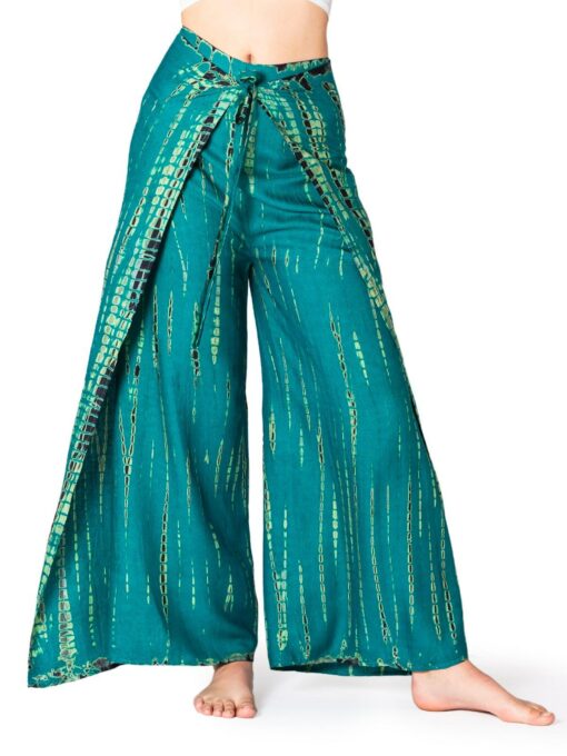 PANASIAM Culottes Sunshine Pants Flowy Tie-Dye Wrap Pants for Boho Style - Image 2