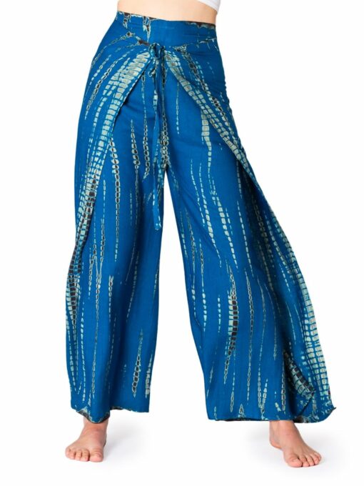 PANASIAM Culottes Sunshine Pants Flowy Tie-Dye Wrap Pants for Boho Style - Image 3