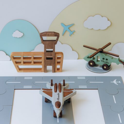 Personalized Wooden Airplane Toy Handmade Sensory Toy for Toddlers, Unique Birthday Gift for Kids - Image 6
