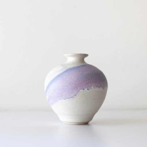 Vintage Periwinkle White Studio Pottery Vase A Modern Masterpiece in Purples - Image 2