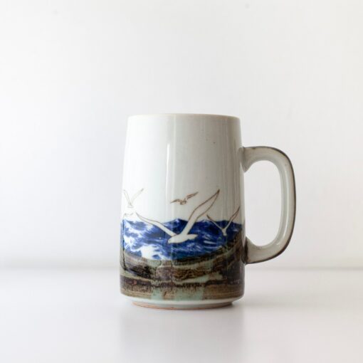 Vintage Otagiri Flock of Flying Seagulls Pottery Mug A Coastal Masterpiece for Your Morning Brew - Image 4