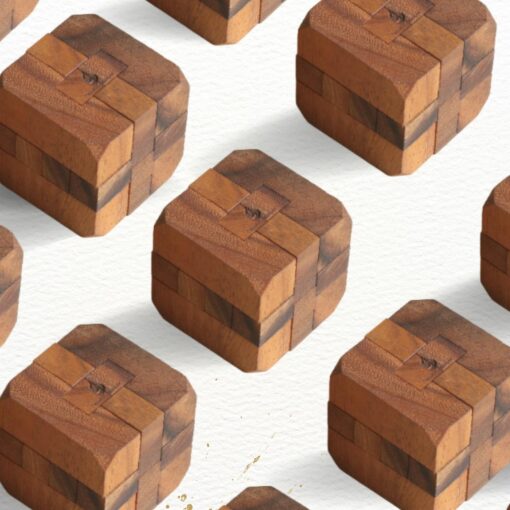 Hidden Passage Intricate Wooden Cube Puzzle for Adults - Handmade 3D Brain Teaser - Image 2