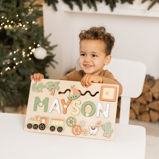 Personalized Baby Girl Busy Board A Unique 1st Birthday Gift, Custom Name Puzzle, Montessori Toy, Baptism Gift, Christmas Present - Image 3