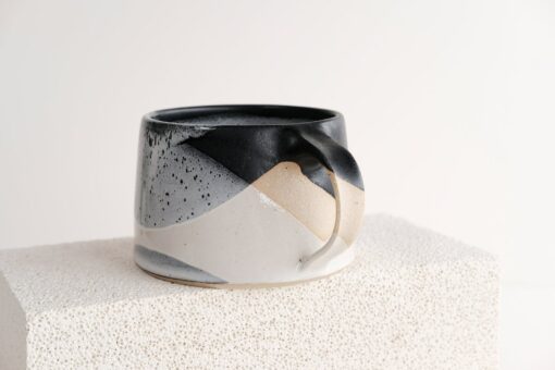 Handmade Snow Stoneware Cappuccino Mug A Winter Wonderland in Your Cup - Image 4